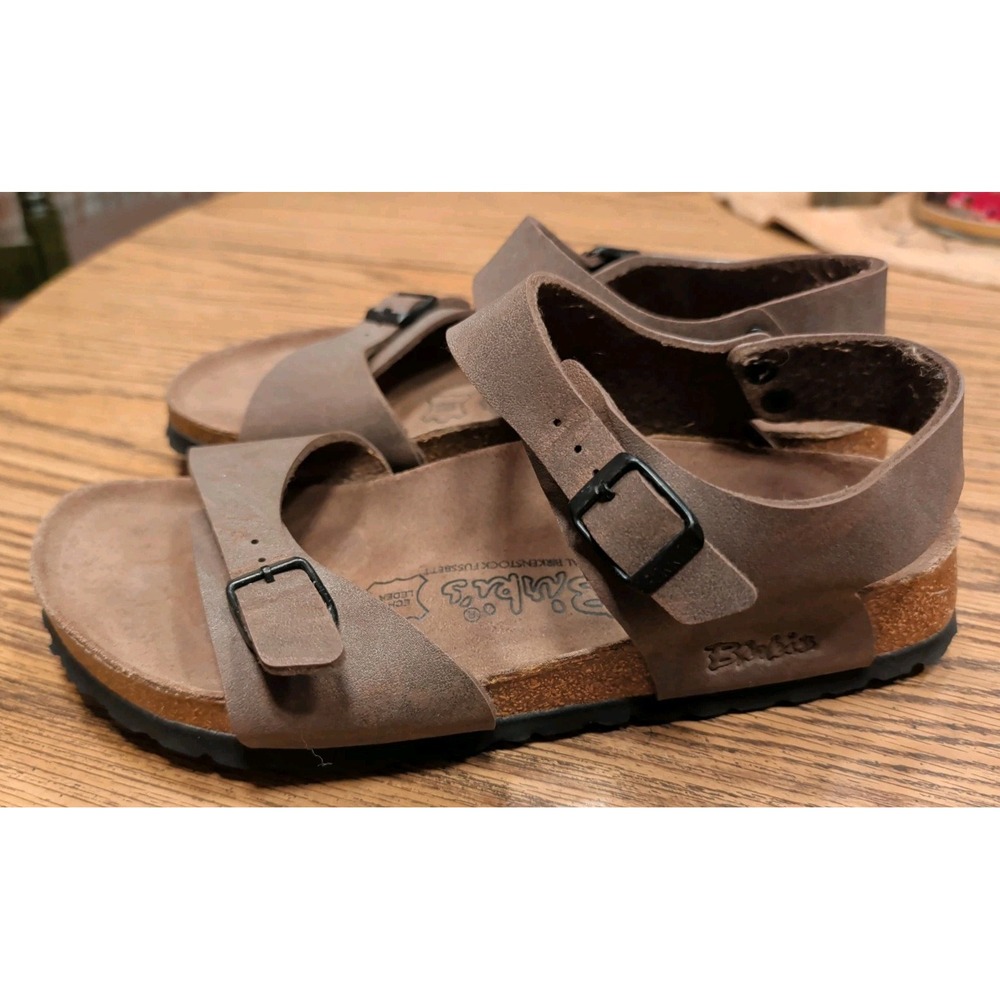 Birkenstock BIRKI'S BROWN Double Straps Sandals PANAMA Vegan Women's 7 Men's 5 - Picture 8 of 9
